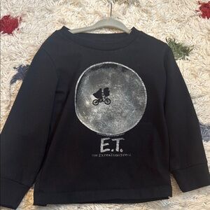 Black E.T. Kids Long Sleeve Shirt